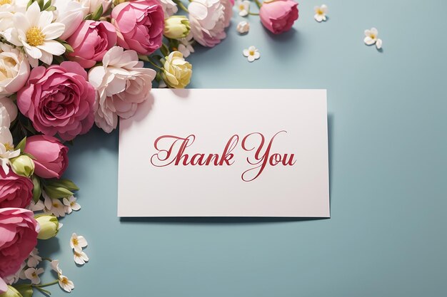 Photo thank you card with empty space for text