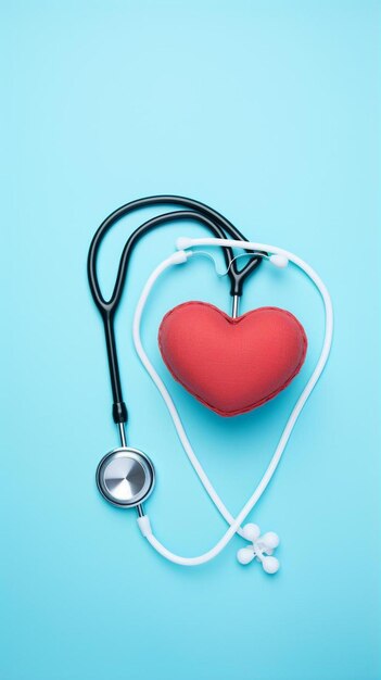 thank you healthcare heroes message with stethoscope forming a heart on pastel blue background