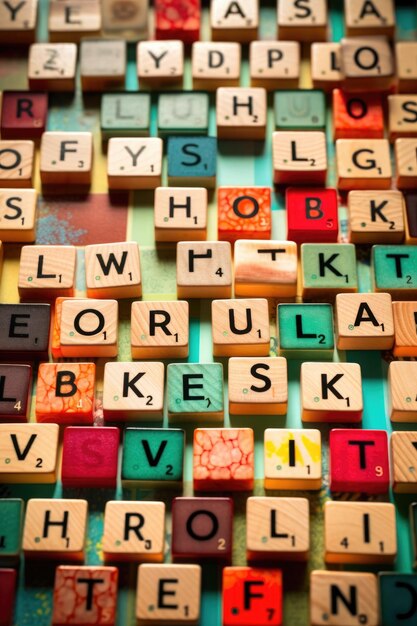 Thank you message spelled out in scrabble tiles created with generative ai