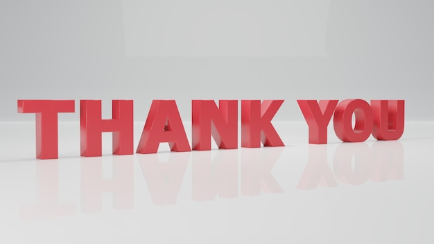 Thank you sign text object , 3D illustration rendering