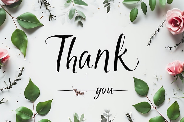 Photo thank you text with fading effect gratitude style and script creative decor live stream background
