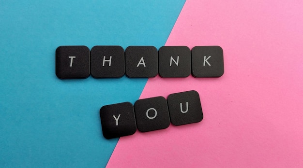 thank you typography made with laptop keyboard pieces