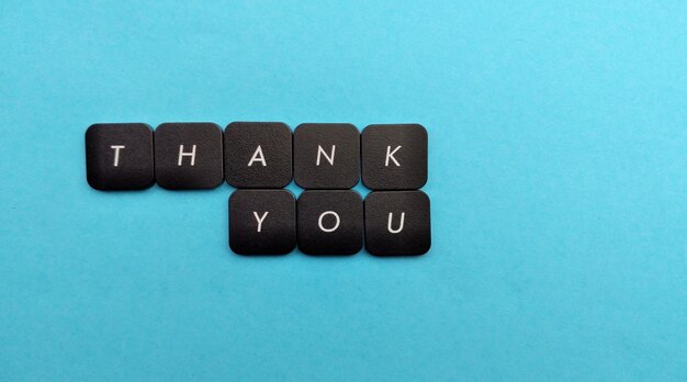 thank you typography made with laptop keyboard pieces