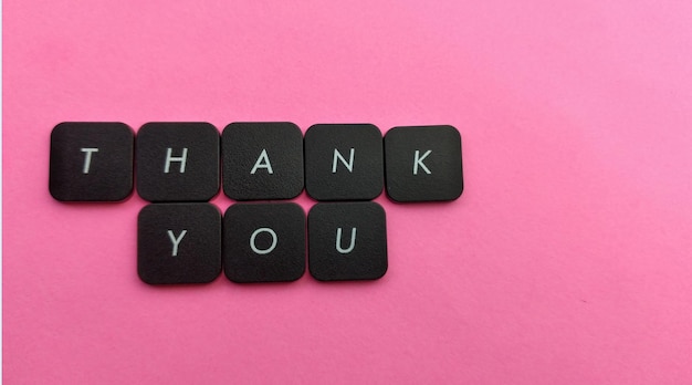 thank you typography made with laptop keyboard pieces