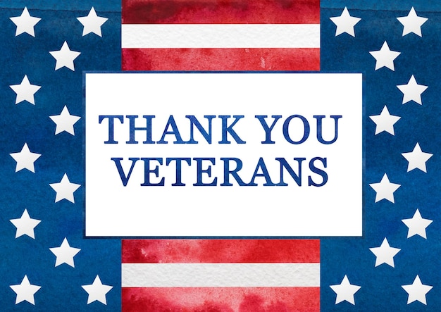 Premium Photo | Thank you veterans happy veterans day greeting card