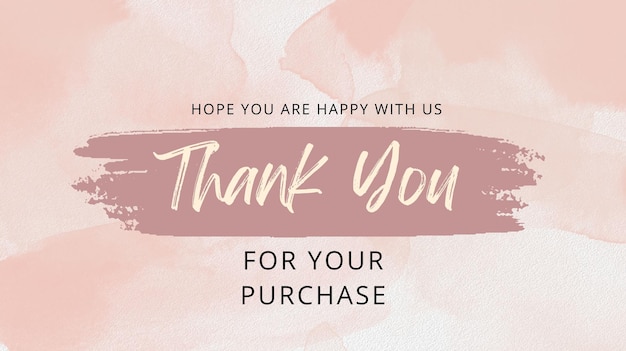 Photo thank you for your purchase card and also negative space you can write anything