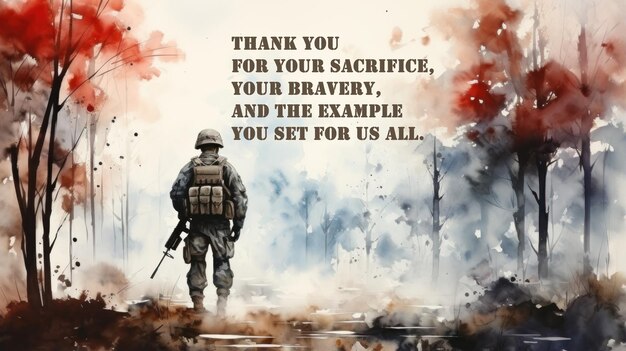 Thank you for your sacrifice your bravery and the example you set for us all