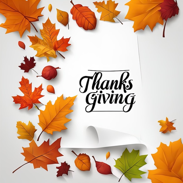 Thanksgiving achtergrond met herfstbladeren Happy Thanksgiving Day Card