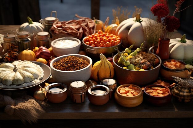 Foto thanksgiving appetizers display met een verscheidenheid aan 00663 03