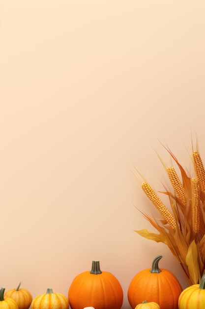 Foto decorazione autunnale del ringraziamento a partire da bacche di zucca e foglie di halloween