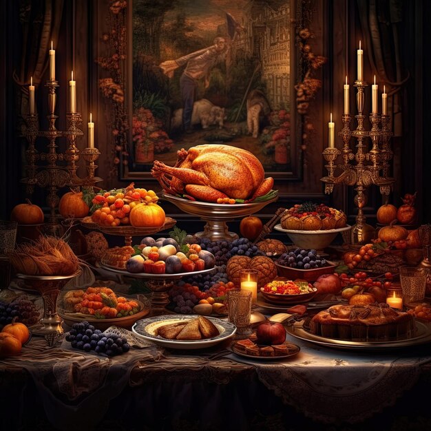 Photo thanksgiving banner art illustration