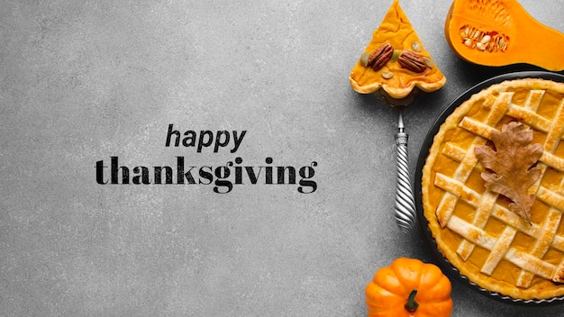 Thanksgiving banner met taart