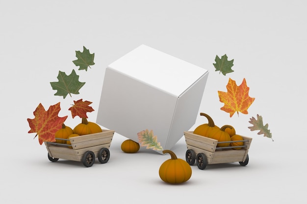 Thanksgiving Box Floating In White Background