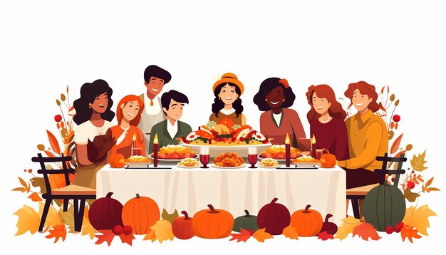 Photo thanksgiving cartoon modern clipart vector white background no outline