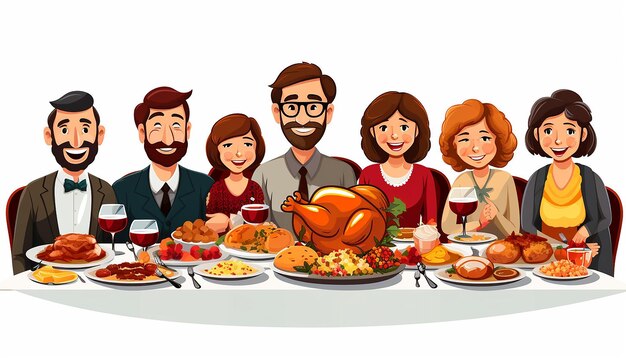 Thanksgiving cartoon moderne clipart vector witte achtergrond geen omtrek