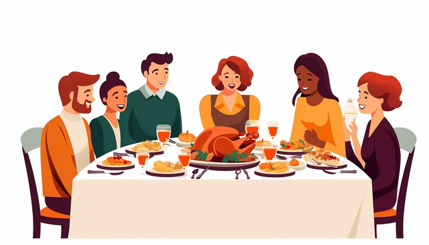 Thanksgiving cartoon moderne clipart vector witte achtergrond geen omtrek