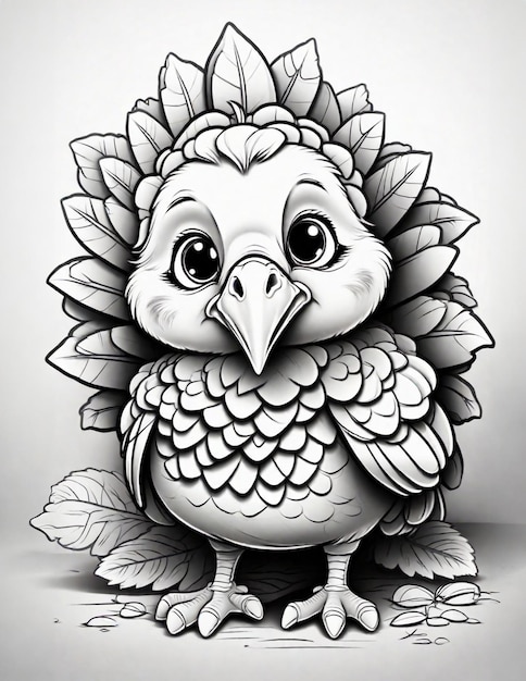 Thanksgiving coloring book graphics for children and adults