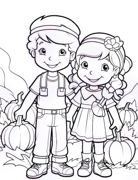 thanksgiving coloring page art illustration banner design