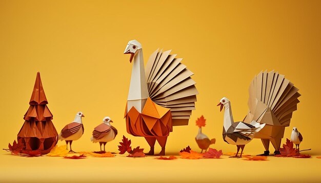 Thanksgiving concept origami