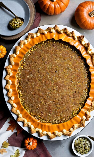 Photo thanksgiving corn and pumpkin seed crusted thanksgiving pi