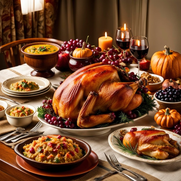 Photo thanksgiving country dinner background