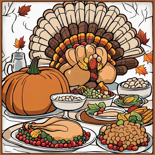 Photo thanksgiving country dinner background