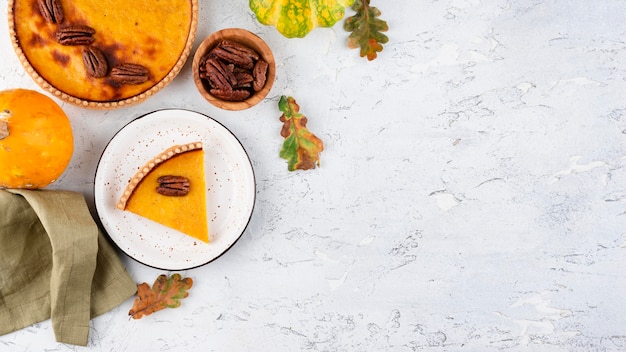 Thanksgiving-dagmaaltijdarrangement met kopieerruimte