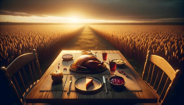 Photo thanksgiving day concept a celebration of gratitude and togetherness