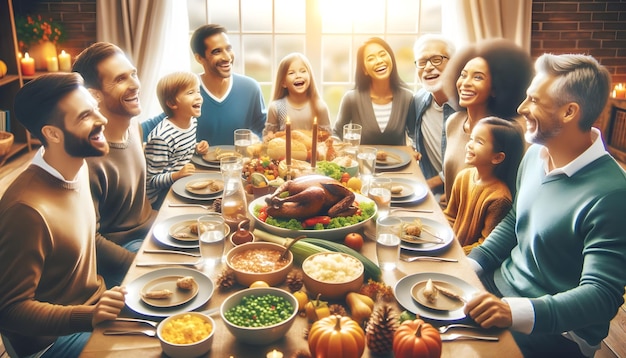 Thanksgiving Day Concept Een viering van dankbaarheid en saamhorigheid