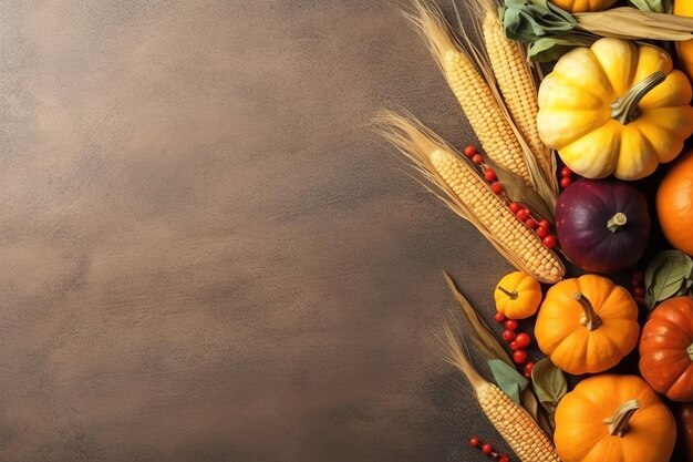 사진 추수감사절 또는 가을에 추수감사의 날과, 사탕수수, 오렌지 잎,, 추수감사를 위한 음식
