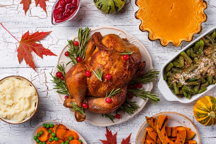 Photo thanksgiving day traditional festive dinner