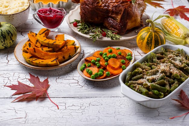 Foto cena del tradizionale giorno del ringraziamento