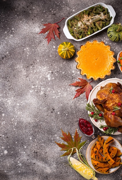 Thanksgiving day traditioneel feestelijk diner