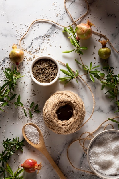 Foto disposizione della cena del ringraziamento sul tavolo