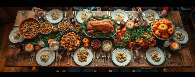 Photo thanksgiving dinner table family gathering feast background