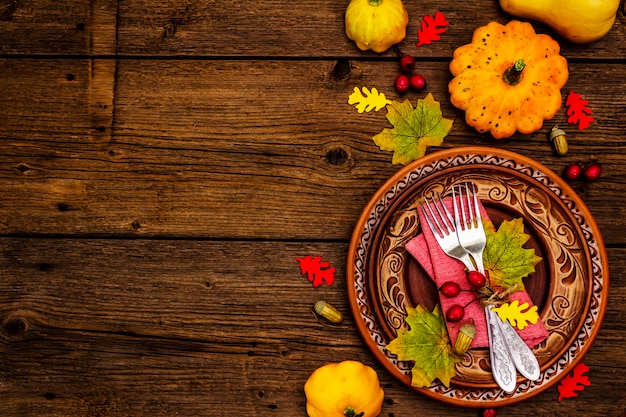 Thanksgiving dinner table setting