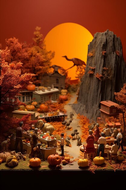 Thanksgiving diorama photoshoot