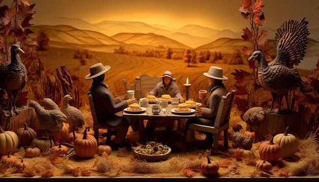 Thanksgiving diorama