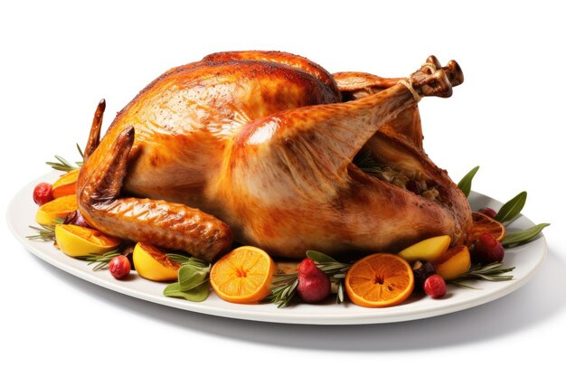 Thanksgiving dish on white background