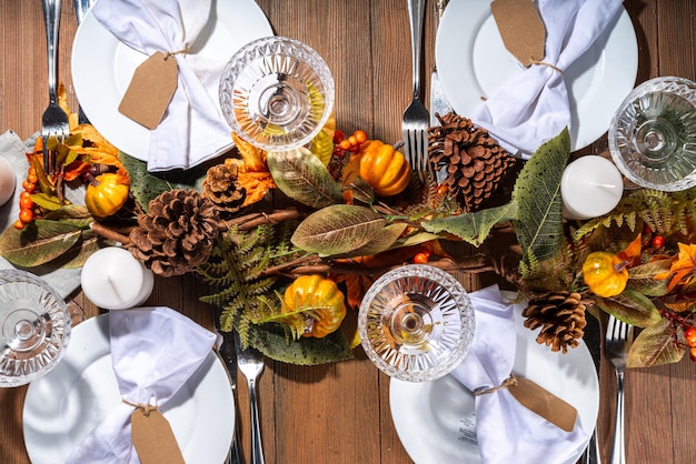 Thanksgiving family party dinner table