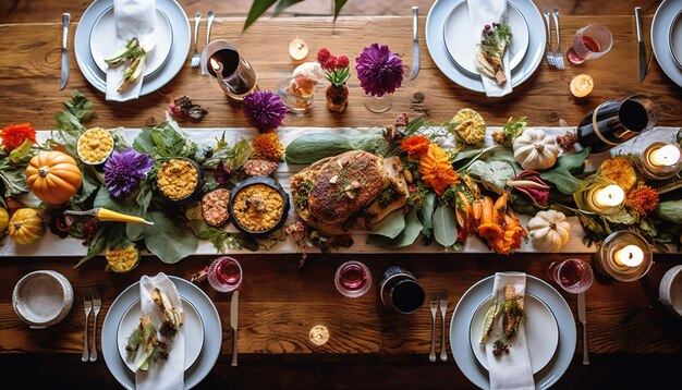 Foto thanksgiving feesttafel