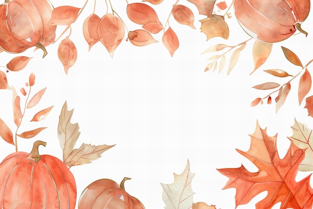 thanksgiving greeting card illustration watercolor simple cute adorable autumn themed blank page fra