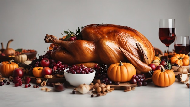 Thanksgiving and the Harvest Feast copy space with white background