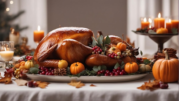 Thanksgiving and the Harvest Feast copy space with white background