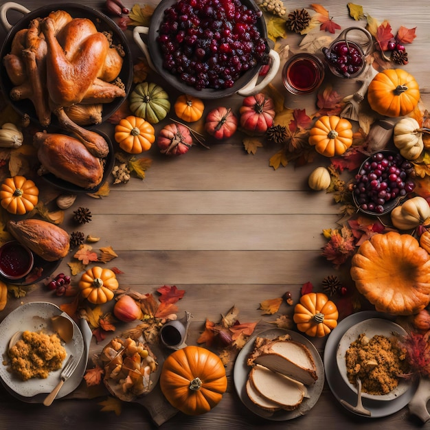 Photo thanksgiving and the harvest feast copy space with white background