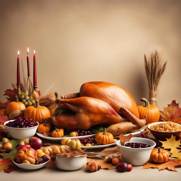 Thanksgiving and the Harvest Feast copy space with white background