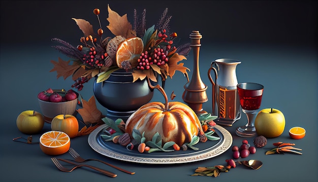 Thanksgiving and the Harvest Feast Novemer 23th Generative AI