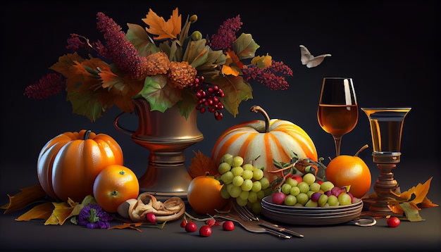 感謝祭と収穫祭 11 月 23 日 ジェネレーティブ AI