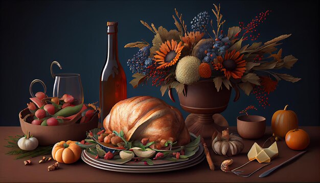 Thanksgiving and the Harvest Feast Novemer 23th Generative AI