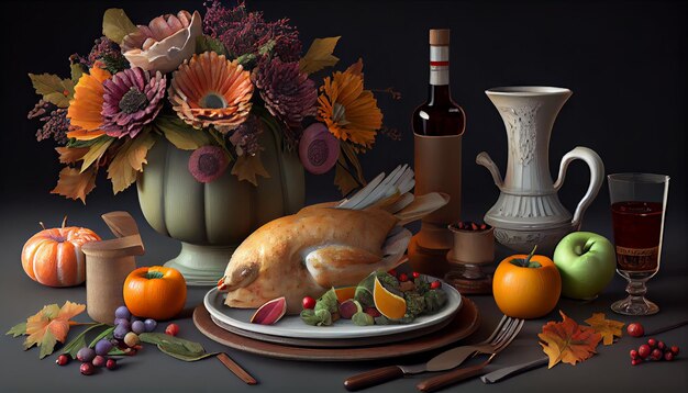 День Благодарения и праздник урожая 23 ноября Генеративный ИИ